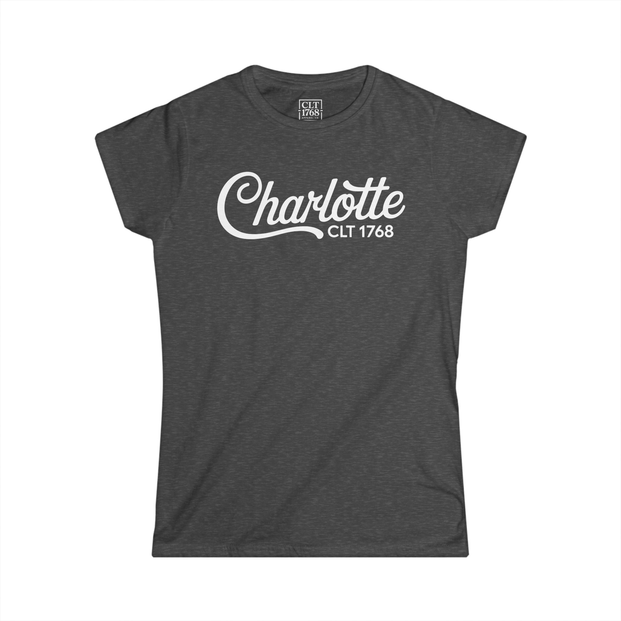 Charlotte Script Logo Women's T-Shirt | Dark Heather
