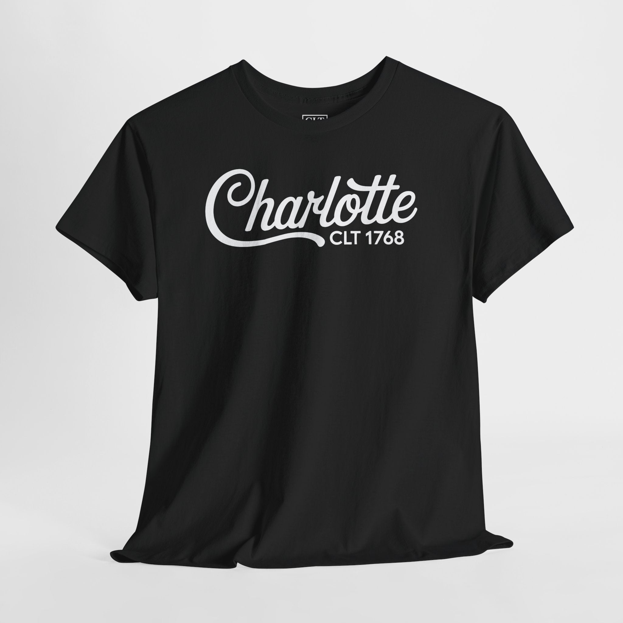 Charlotte Script Logo Unisex T-shirt | Black