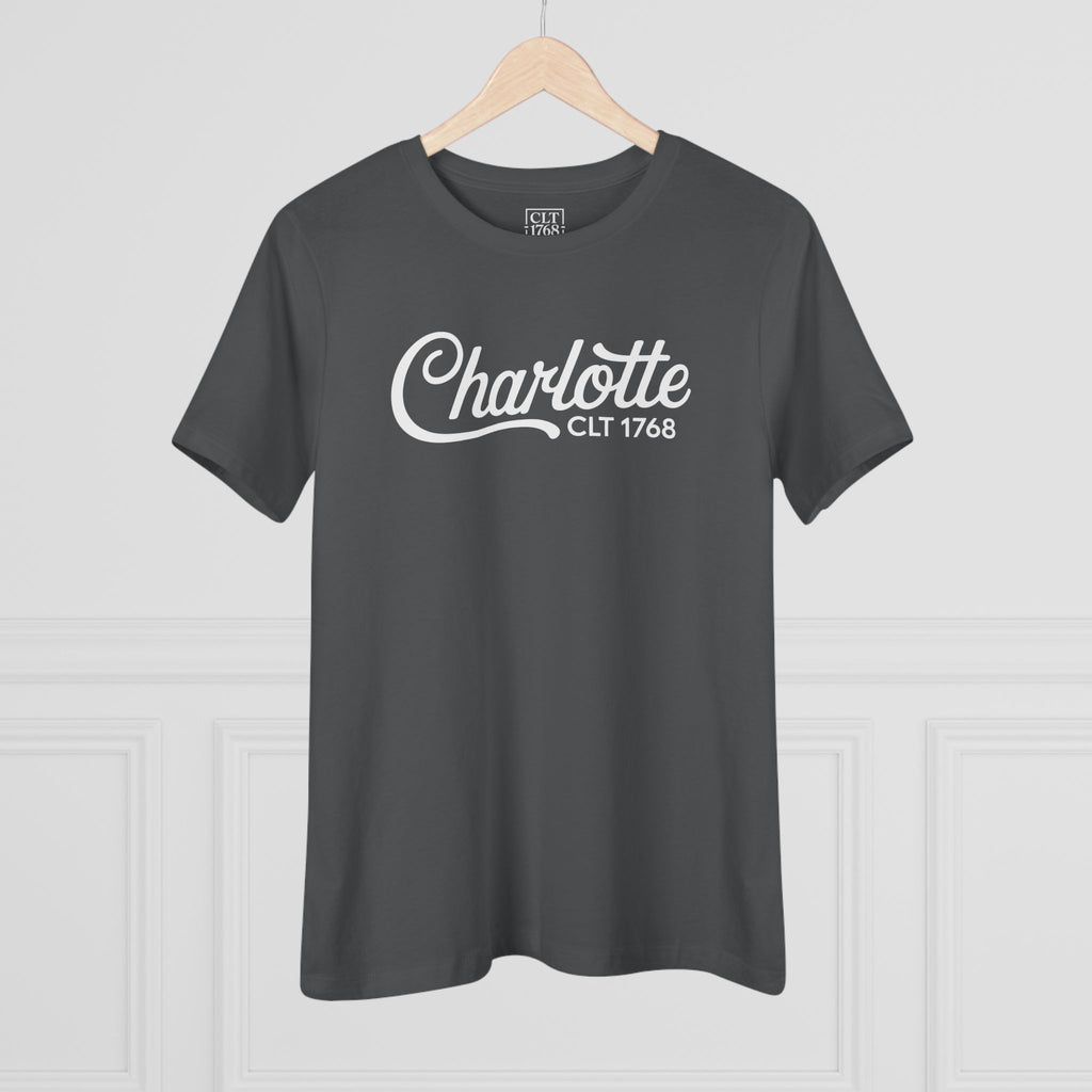 Charlotte Script Logo Women's T-Shirt | Asphalt