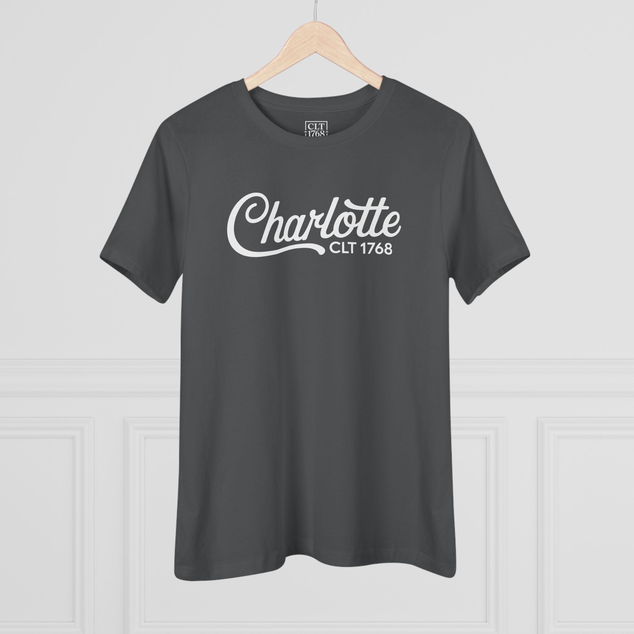 Charlotte Script Logo Women's T-Shirt | Asphalt