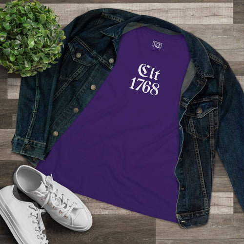 CLT 1768 Black Letter Women's Tee | Team Purple