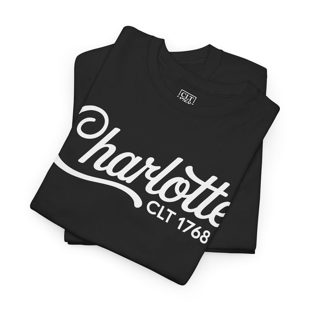 Charlotte Script Logo Unisex T-shirt | Black