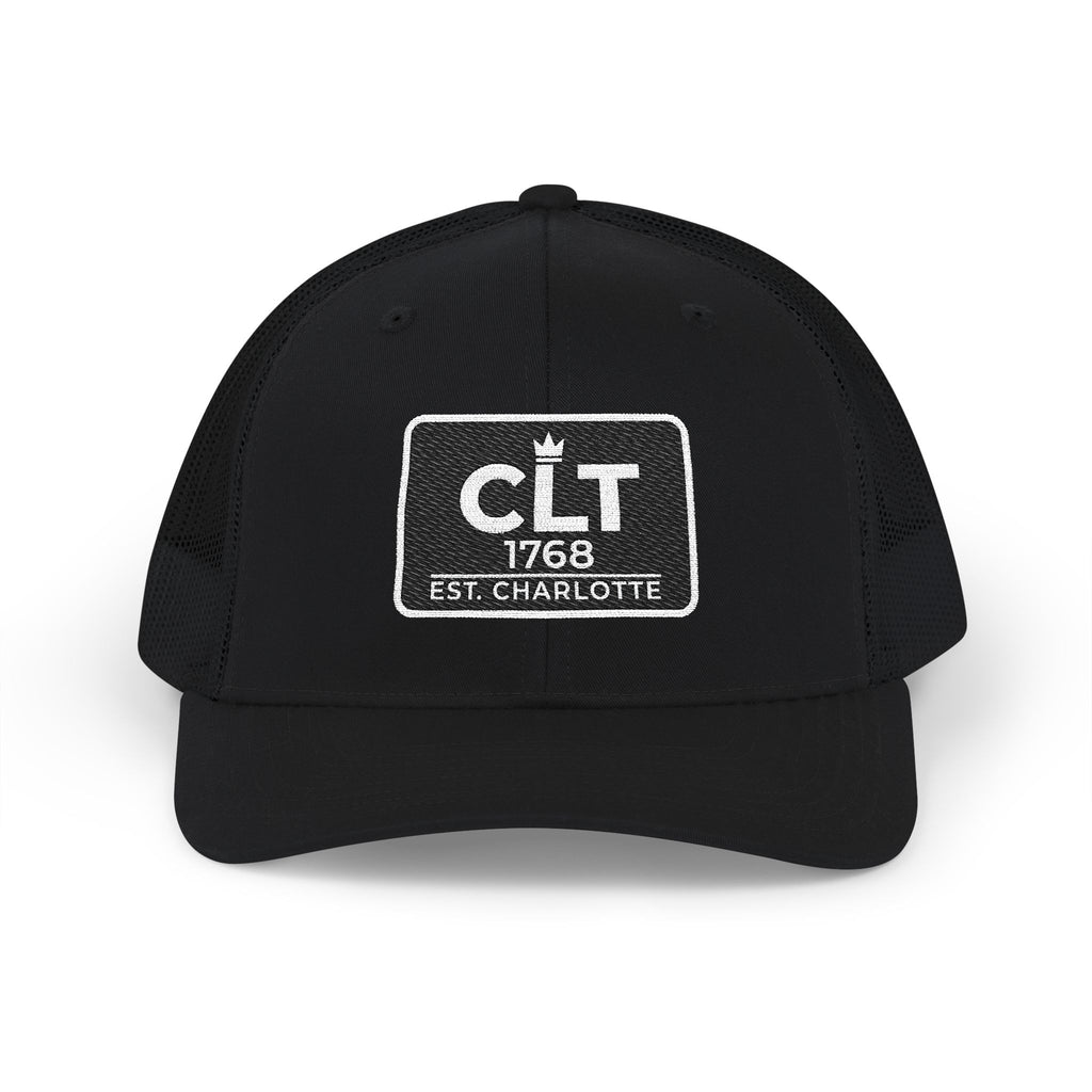 CLT 1768 EST Charlotte Cap | Embroidered Trucker Snapback Black