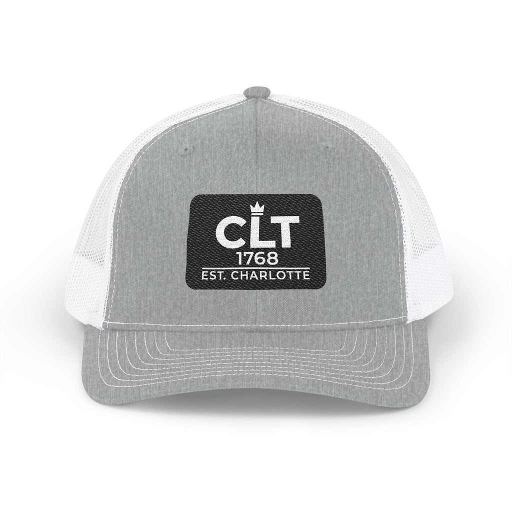 CLT 1768 EST Charlotte Cap | Embroidered Trucker Snapback Grey/White