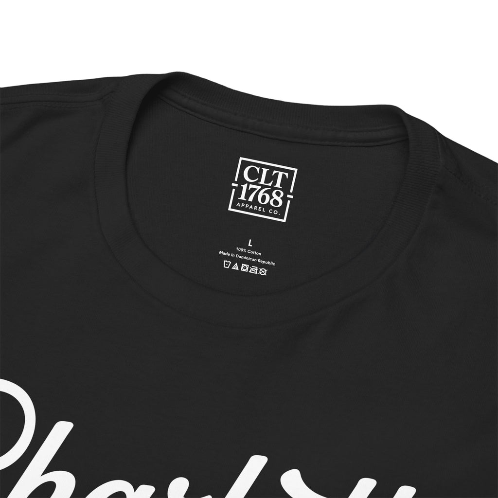 Charlotte Script Logo Unisex T-shirt | Black