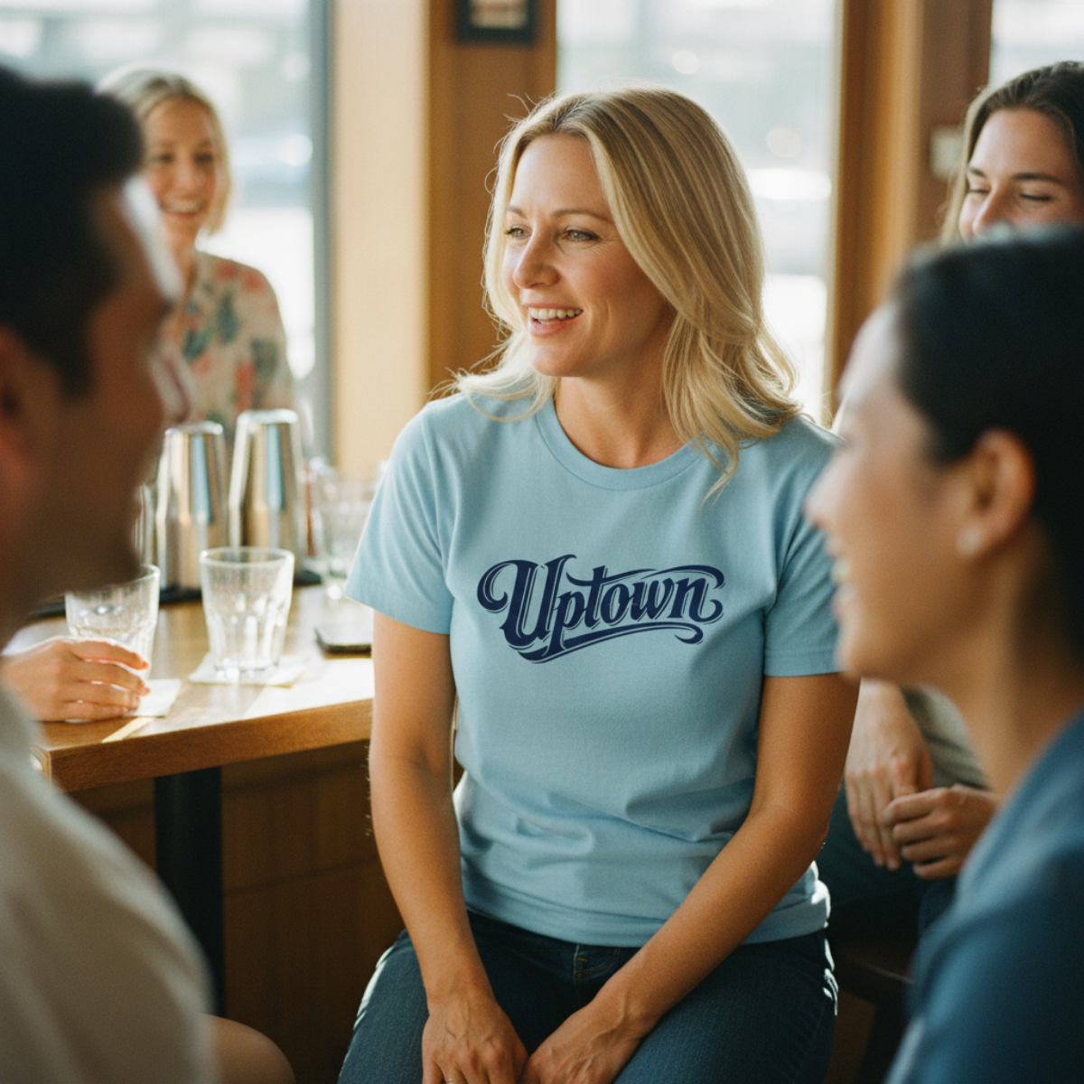 Uptown Script Women's T-Shirt | Light Blue