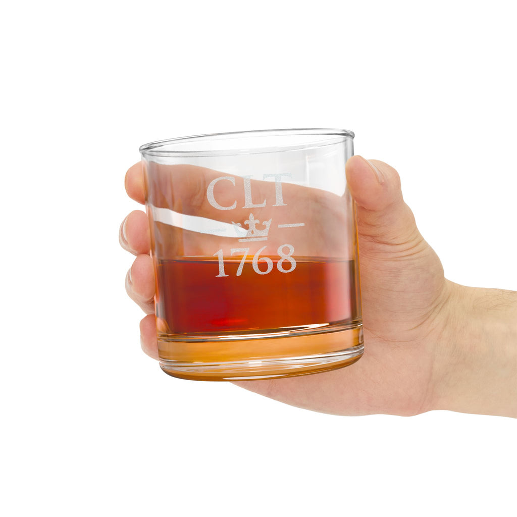 CLT 1768 Logo Engraved Whiskey Glass 10.5oz, | Charlotte History Engraving
