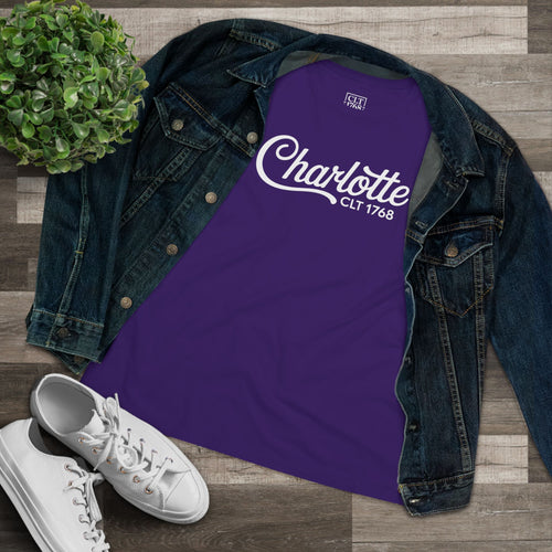 Charlotte Script Logo Women's T-Shirt | Team Purple