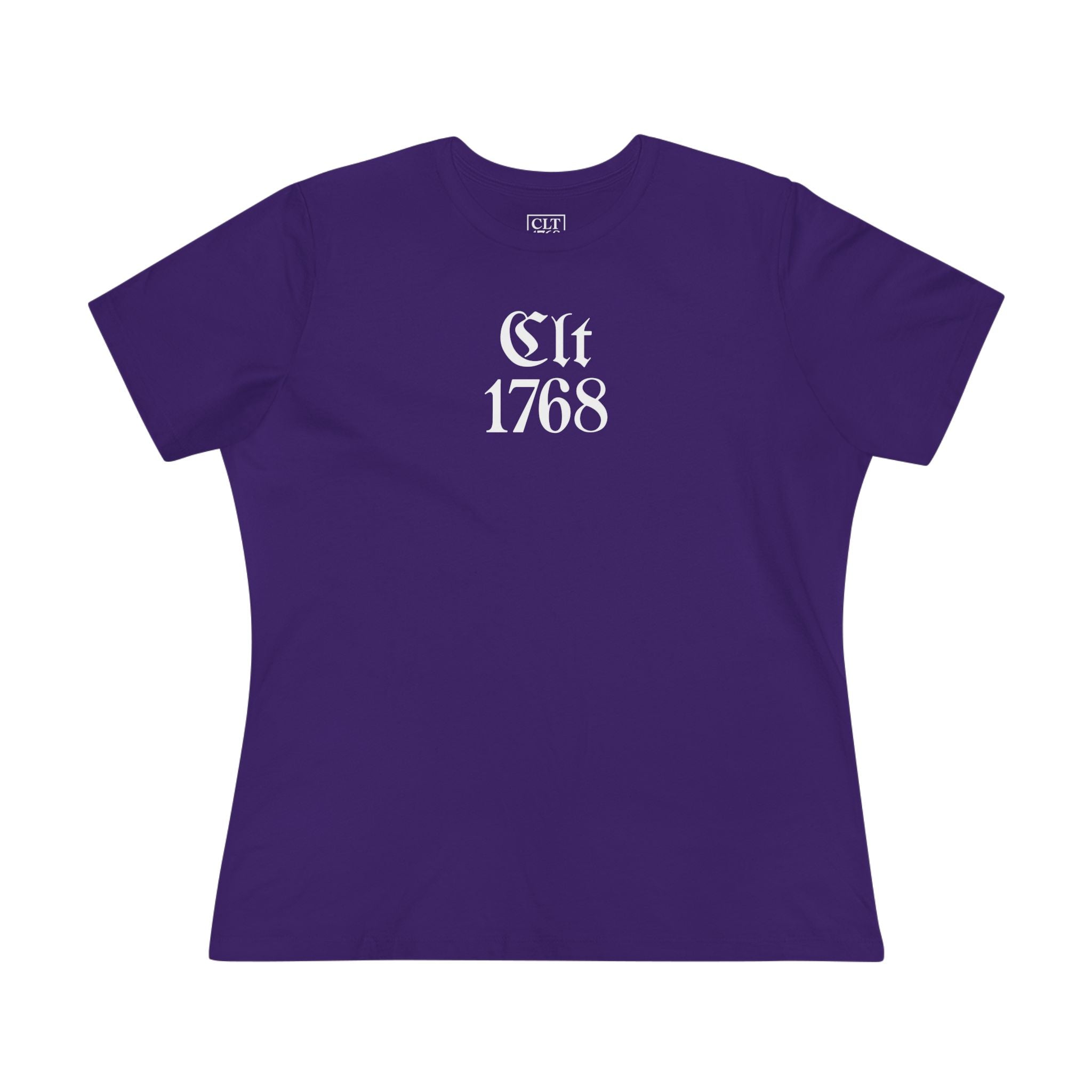CLT 1768 Black Letter Women's Tee | Team Purple