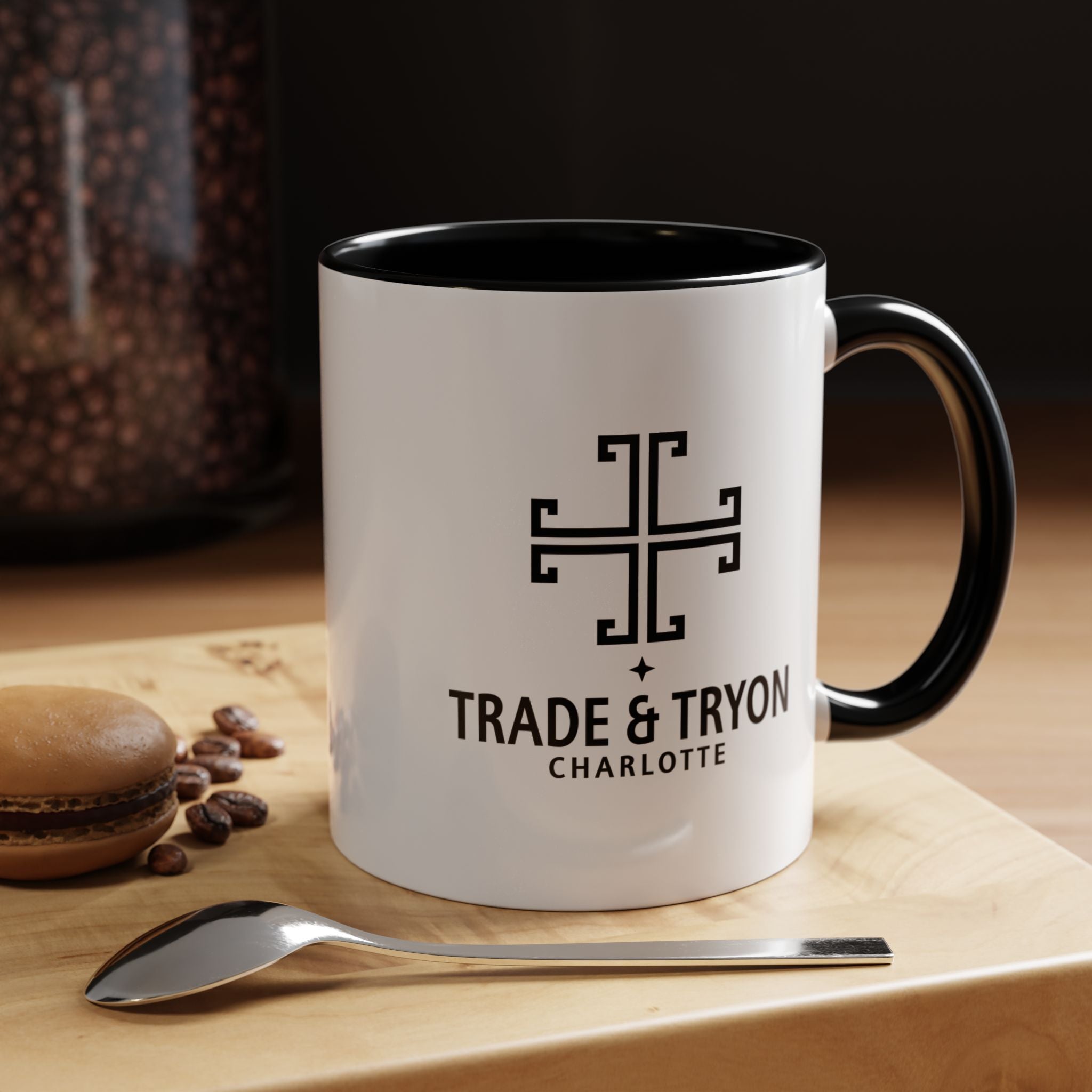 Trade & Tryon Charlotte logo Mug | Black/White