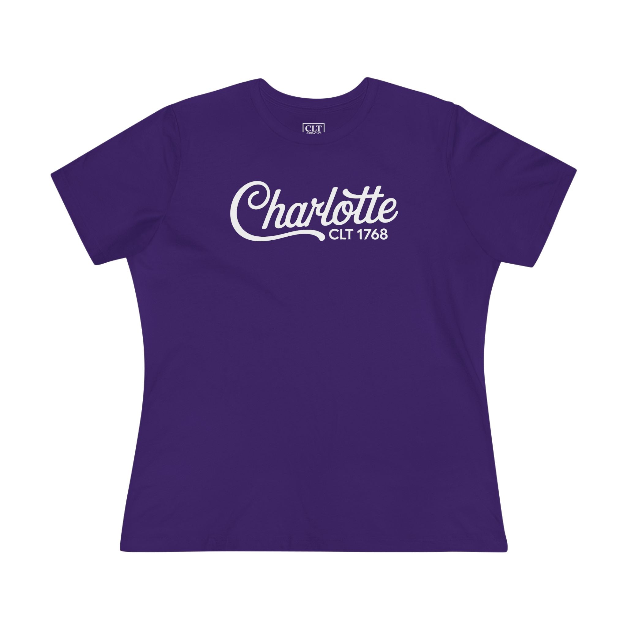 Charlotte Script Logo Women's T-Shirt | Team Purple