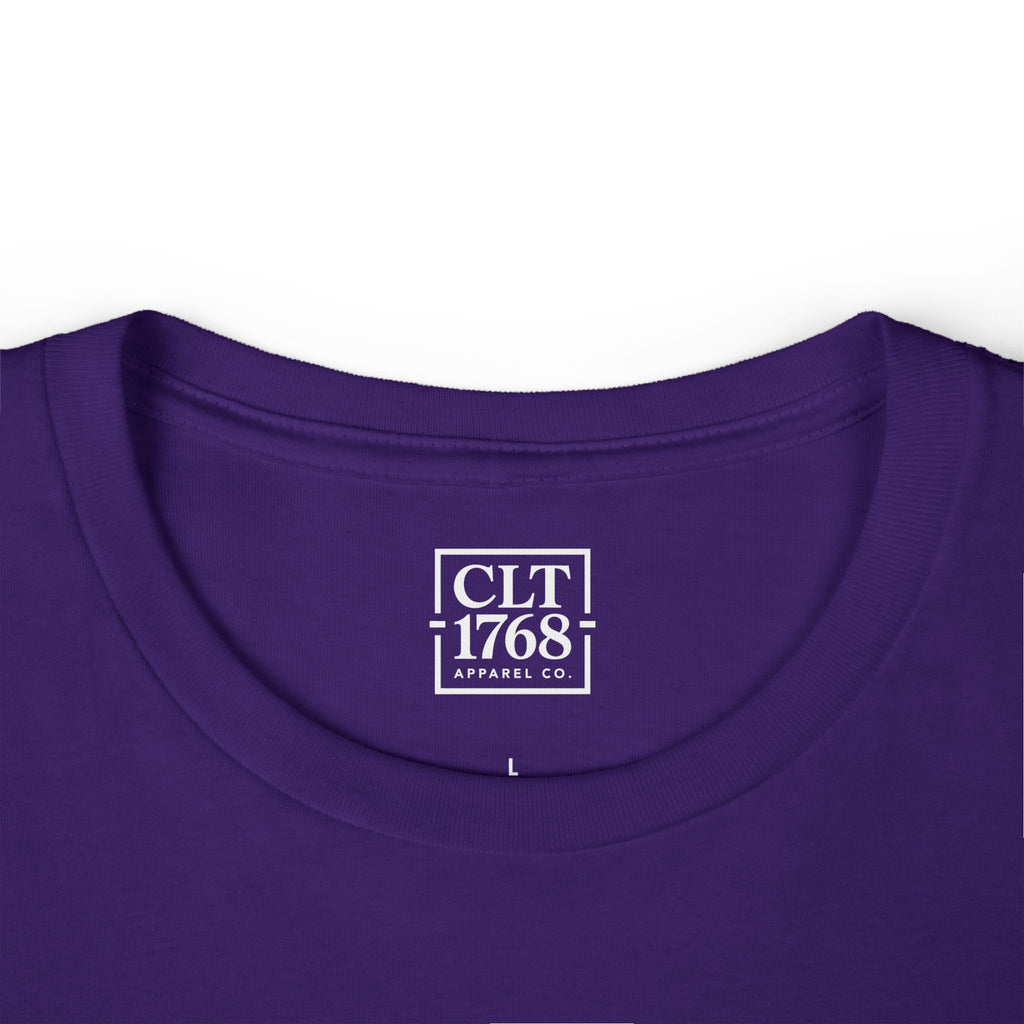 CLT 1768 Black Letter Women's Tee | Team Purple