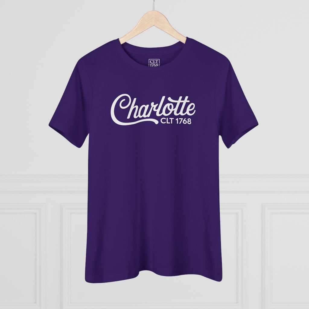 Charlotte Script Logo Women's T-Shirt | Team Purple