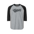 Uptown Script Raglan 3/4 Sleeve Shirt | Heather Grey/Black