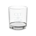 CLT 1768 Logo Engraved Whiskey Glass 10.5oz, | Charlotte History Engraving