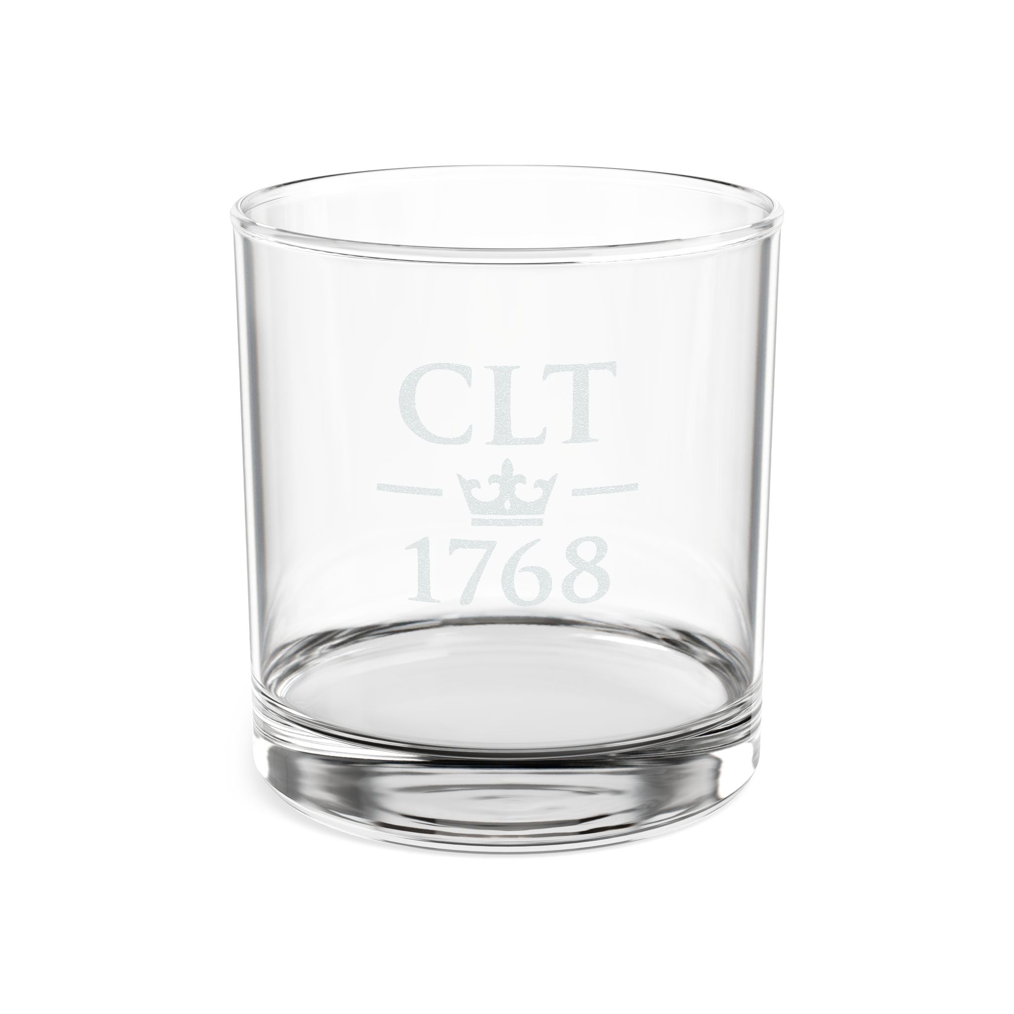 CLT 1768 Logo Engraved Whiskey Glass 10.5oz, | Charlotte History Engraving