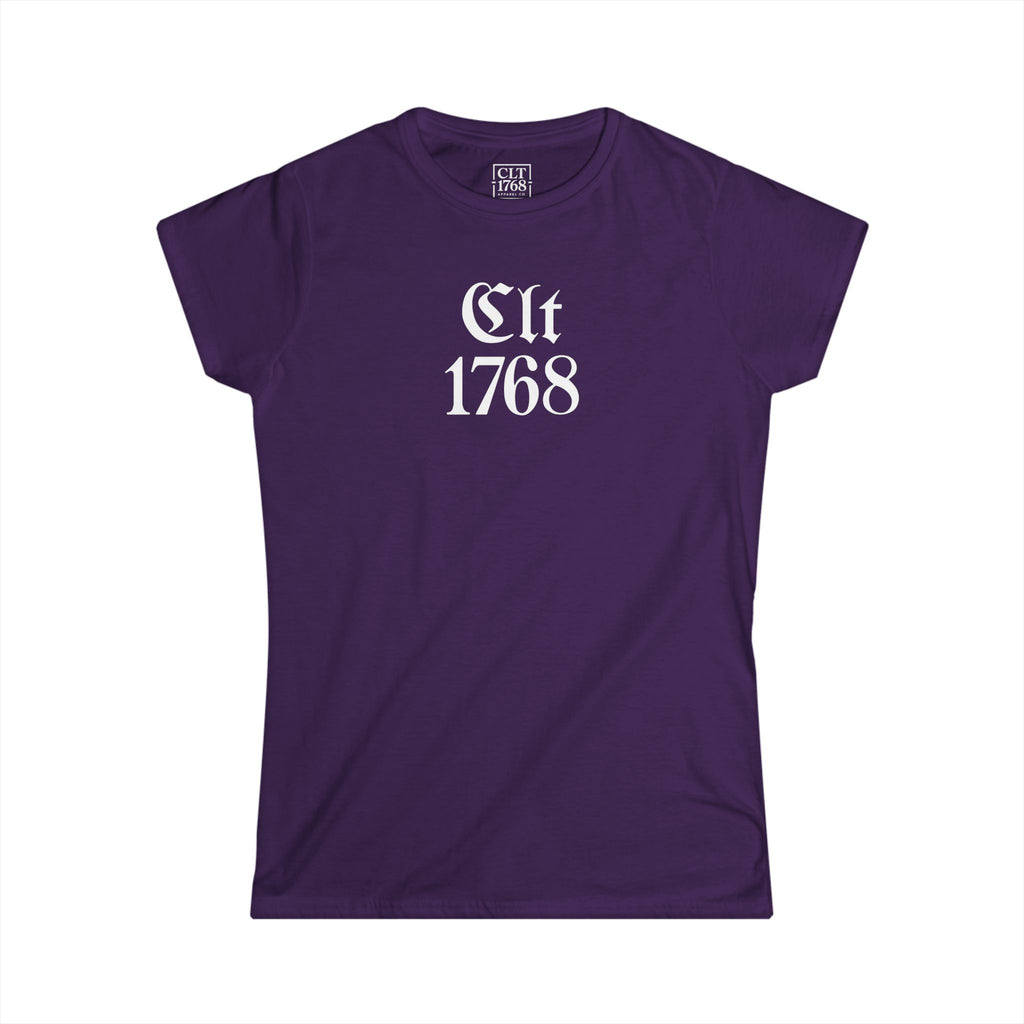 CLT 1768 Black Letter Women's Tee — Purple