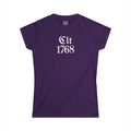 CLT 1768 Black Letter Women's Tee — Purple