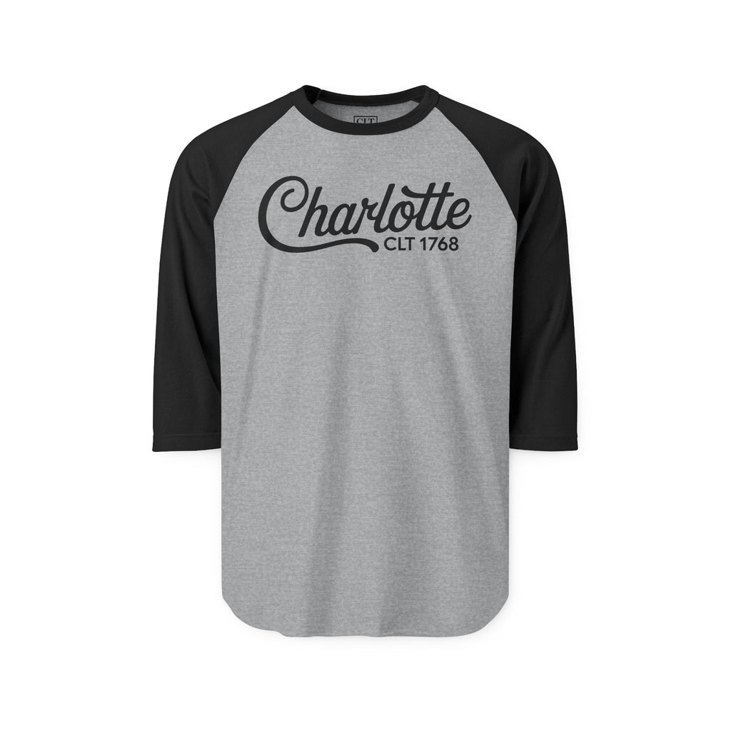 Charlotte CLT 1768 Unisex Raglan Shirt | Heather Grey/Black