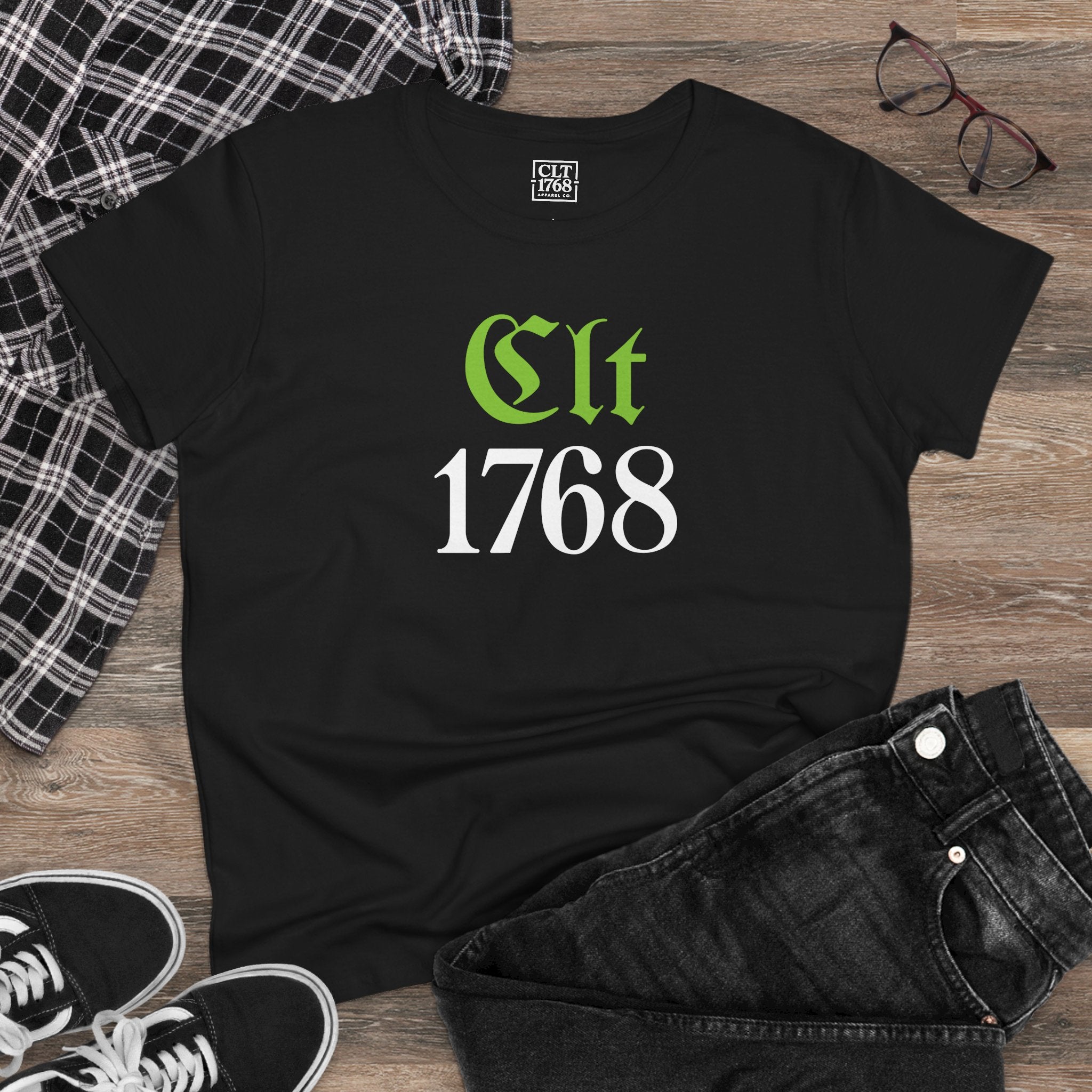 CLT 1768 Black Letter Women's Tee | Black