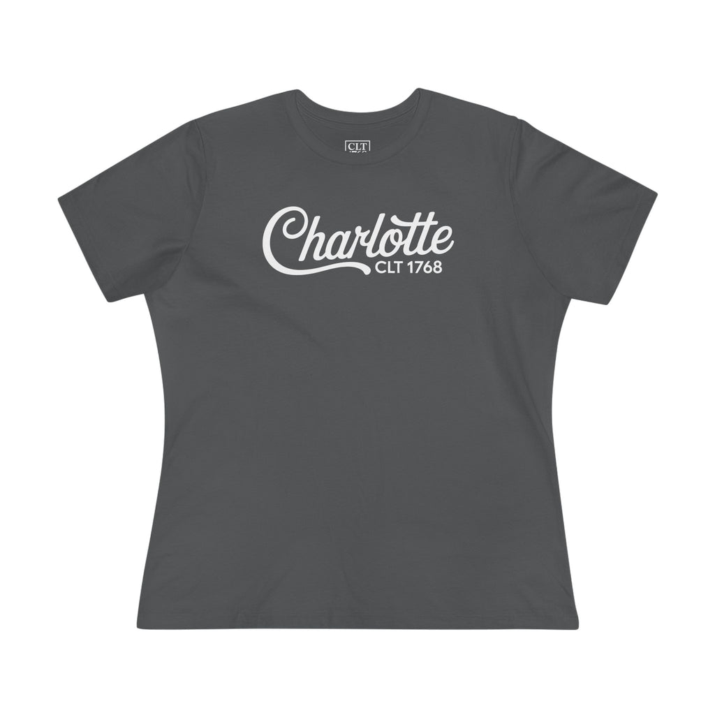 Charlotte Script Logo Women's T-Shirt | Asphalt